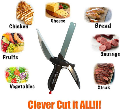 2-in-1 Clever Cutter - Kitchen Knife & Cutting Board