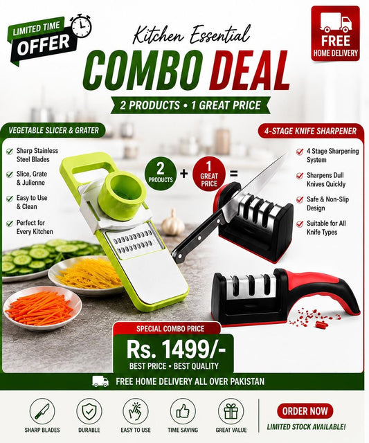 2-in-1 Kitchen Slicer & Knife Sharpener Combo Deal